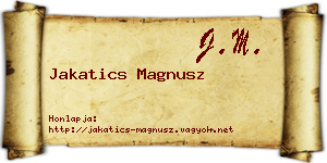 Jakatics Magnusz névjegykártya